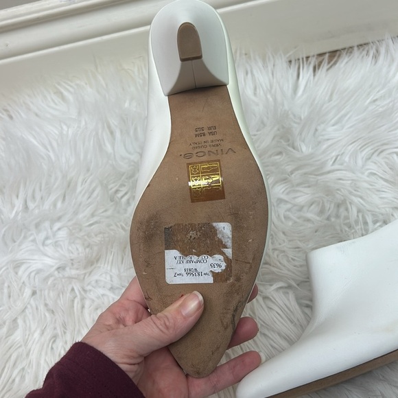 🎀 Vince white leather mules 8.5 made in Italy - Picture 2 of 11